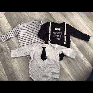 3 Infant 9-12M Long Sleeve Onesies